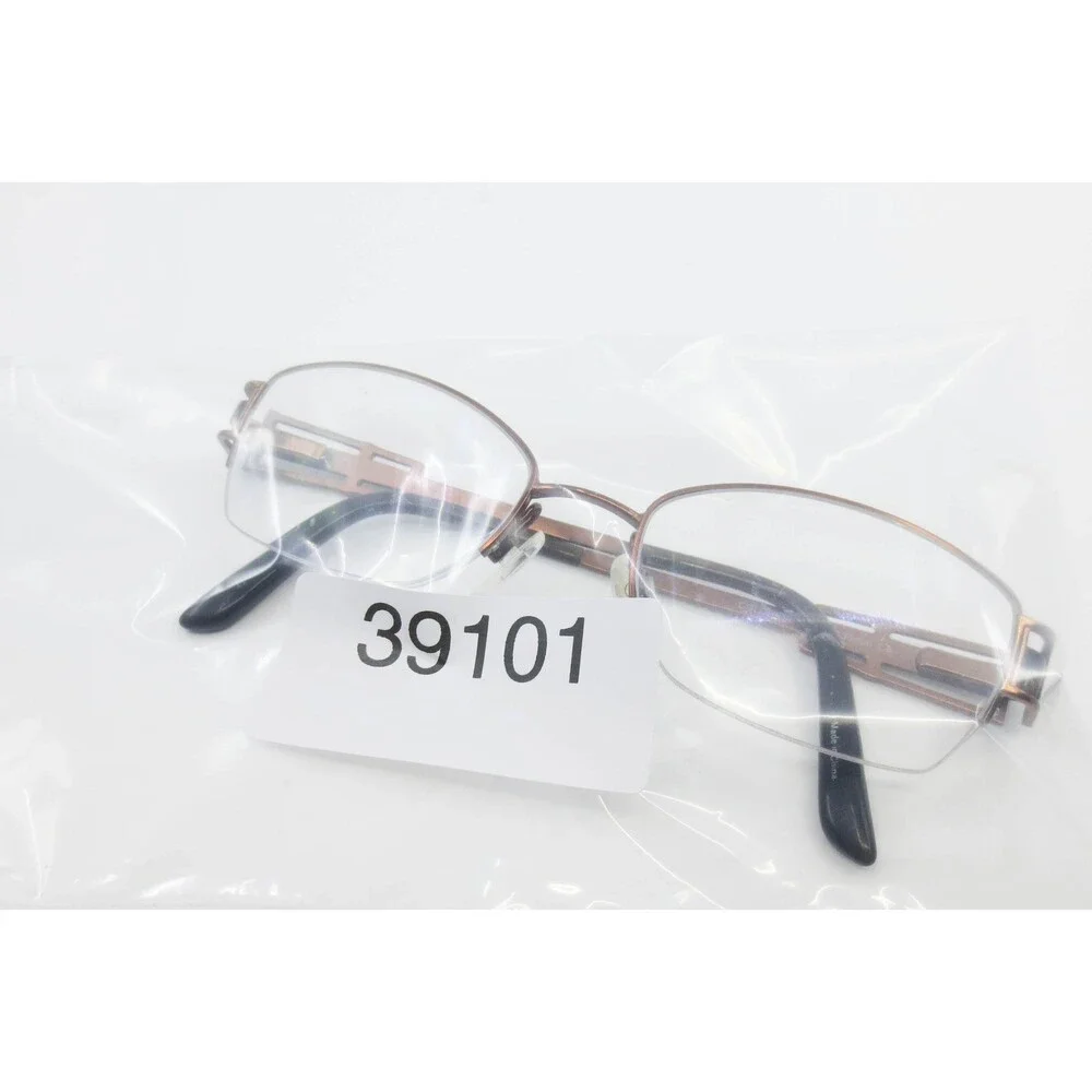 Elle EL18779 Eyeglasses Bronze Semi Rimless Rectangular Frames 50-18-135 BR